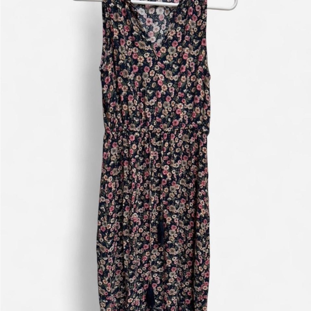 Mason and Belle Small whimsygoth Floral Sleeveless dark moody Midi Dress